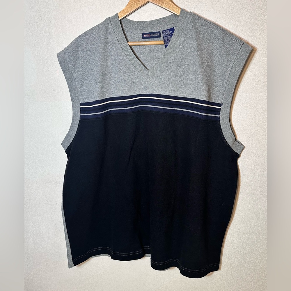 Faded Glory Authentic Vintage 90s Mens Sweater Vest Size XL Gray Blue